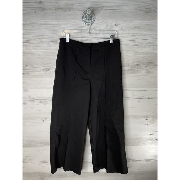 Cynthia Rowley Pants Womens 8 Black Cropped Stretch Ankle Zip Hook Dress Work - Picture 1 of 10